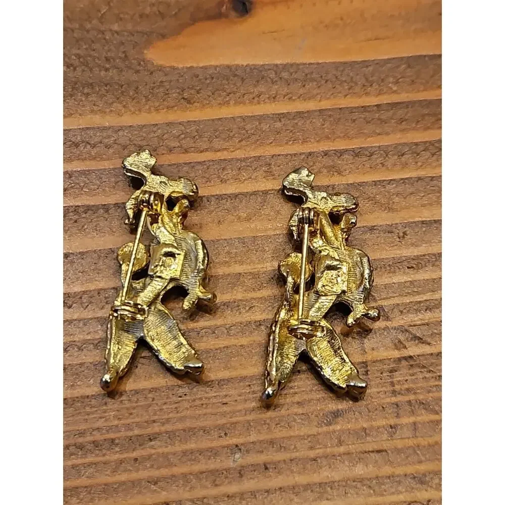 Two Unique Gray Poodle‎ Enamel Pin Brooch